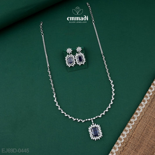 Ramwati Premium CZ Blue Necklace