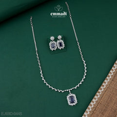 Ramwati Premium CZ Blue Necklace
