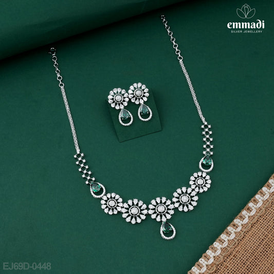 Ramkali Premium CZ Green Necklace