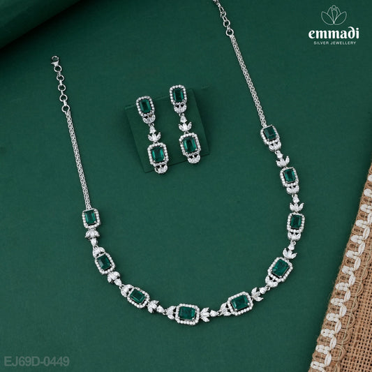 Product Title: Raminder Premium CZ Green Necklace