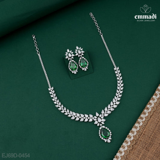 Rama's Premium CZ Green Necklace