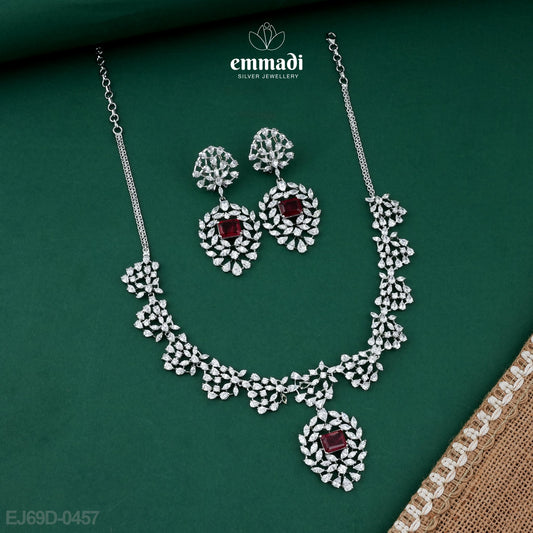 Rajwati Red Premium CZ Necklace
