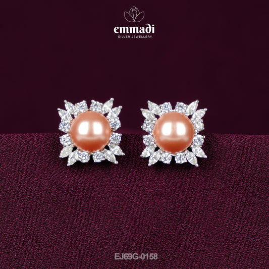 SKUNATLA - Premium CZ White Gold Plated Silver Studs