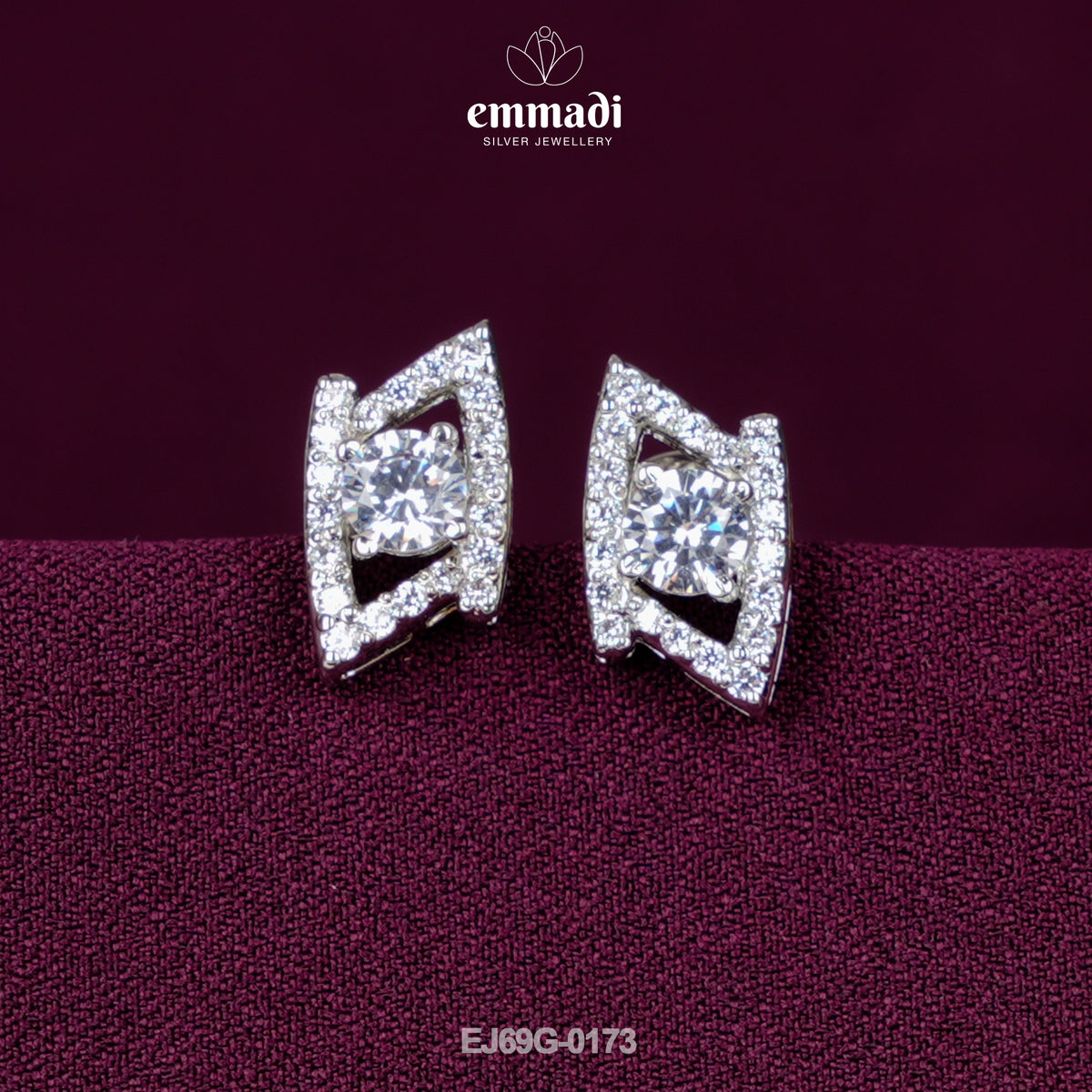 Similata Sterling Silver Jewellery: Deluxe CZ White Studs Collection