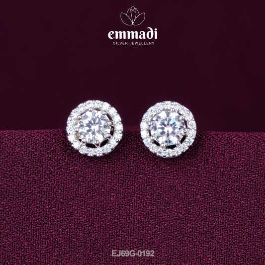 Shkuntala: Premium CZ White Studs