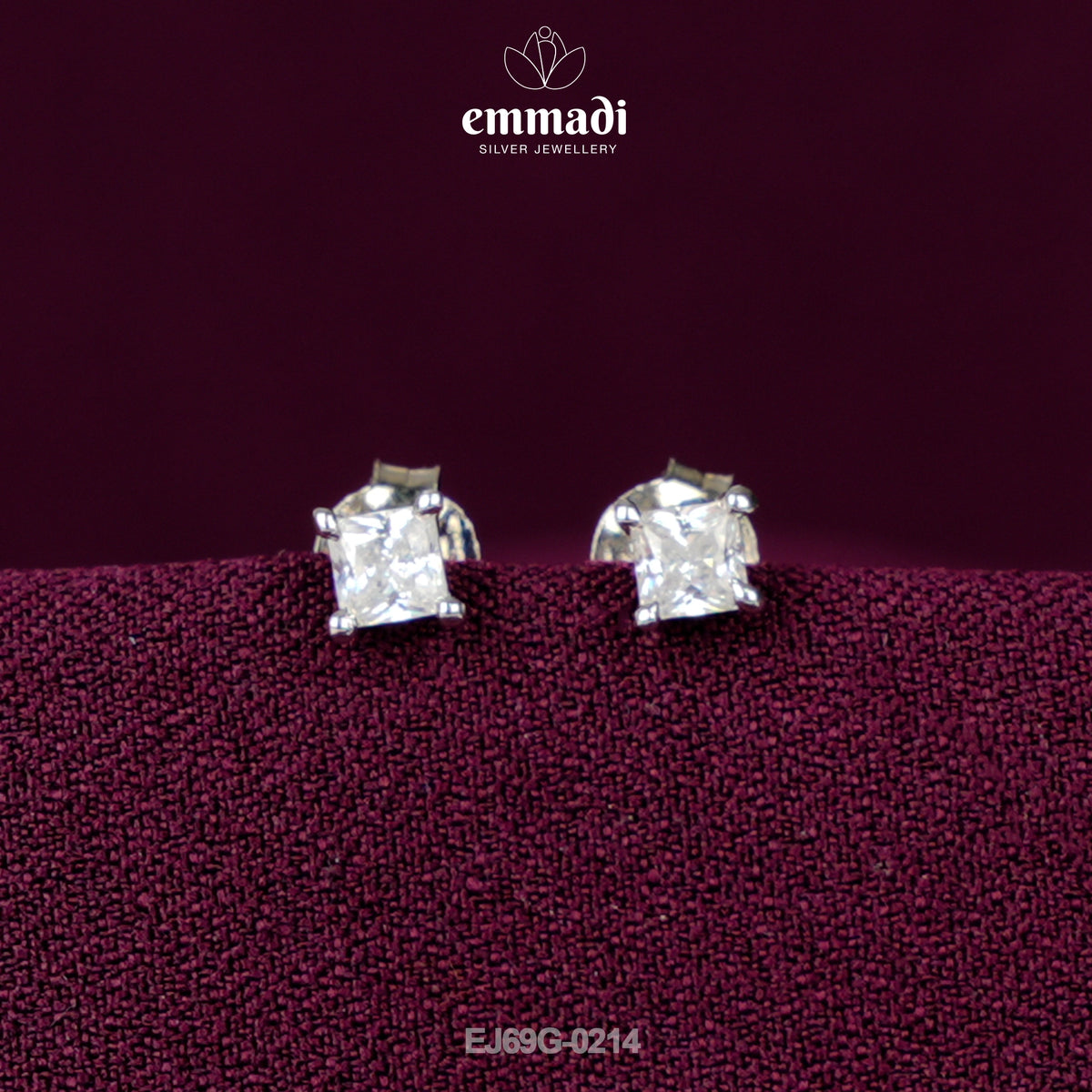 Shiba Silver: Premium CZ White Studs