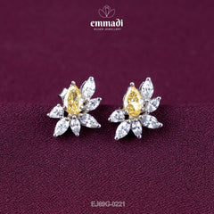 Sheela's Silver Jewellery Collection: Premium CZ Yellow Studs