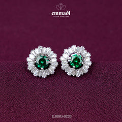 Shanti Bandiya: Premium CZ Green Studs