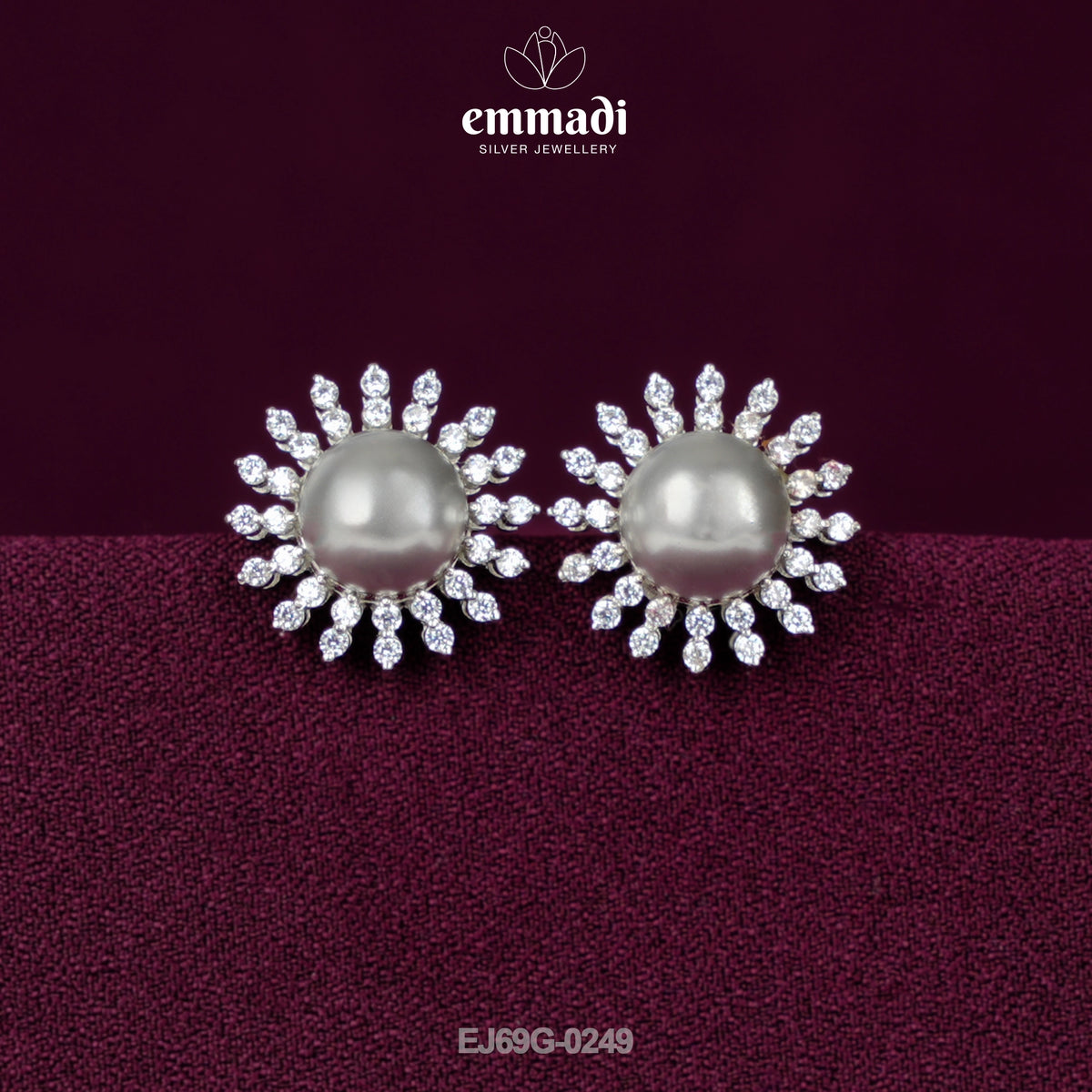 Shakshi Silver Jewelry: Premium CZ White Studs