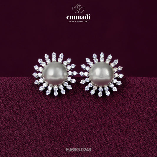 Shakshi Silver Jewelry: Premium CZ White Studs