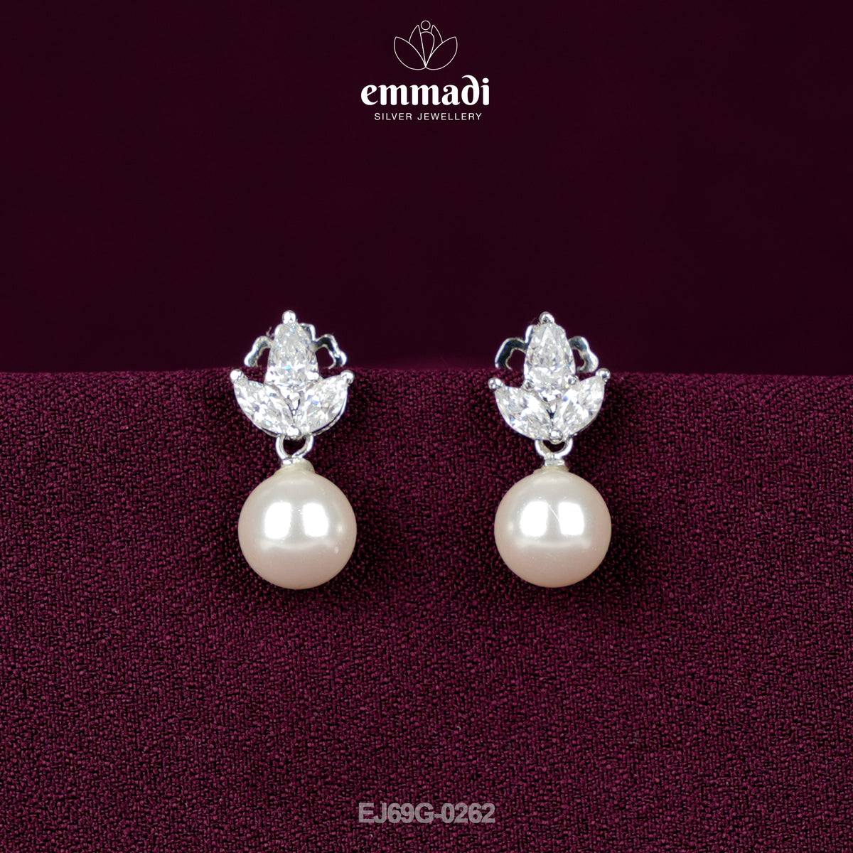 Shabnam Silver: Premium CZ White Studs