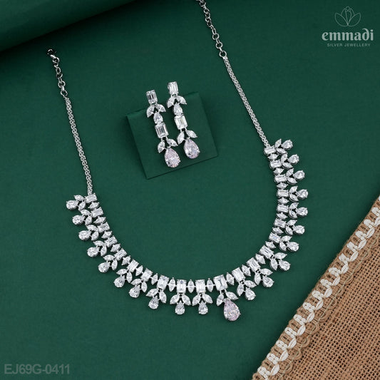 Rajkumari Premium CZ White Necklace