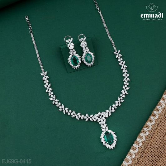 RaJeshwari Premium CZ Green Necklace