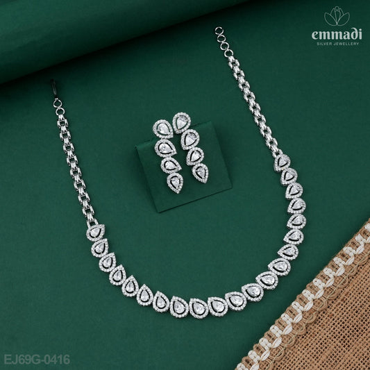 Rajesh Premium CZ White Necklace