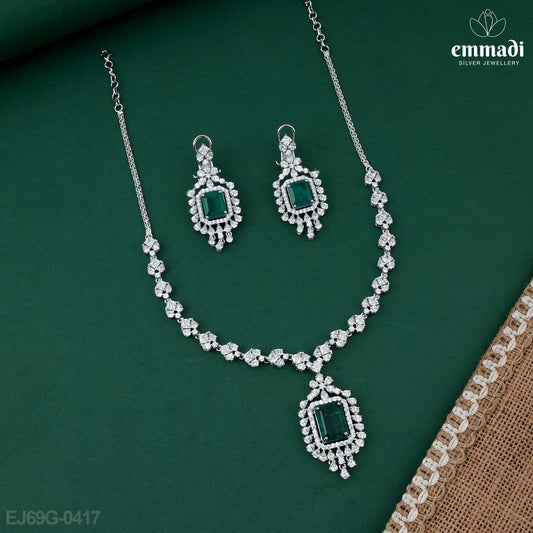Rajani's Premium CZ Green Necklace