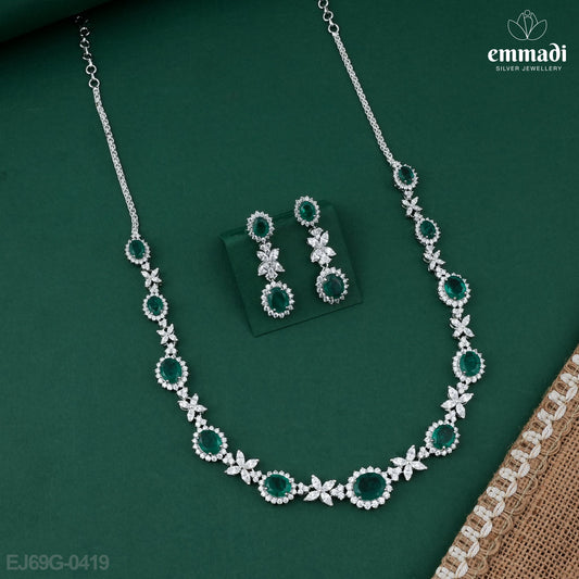 Raj's Premium CZ Green Necklace