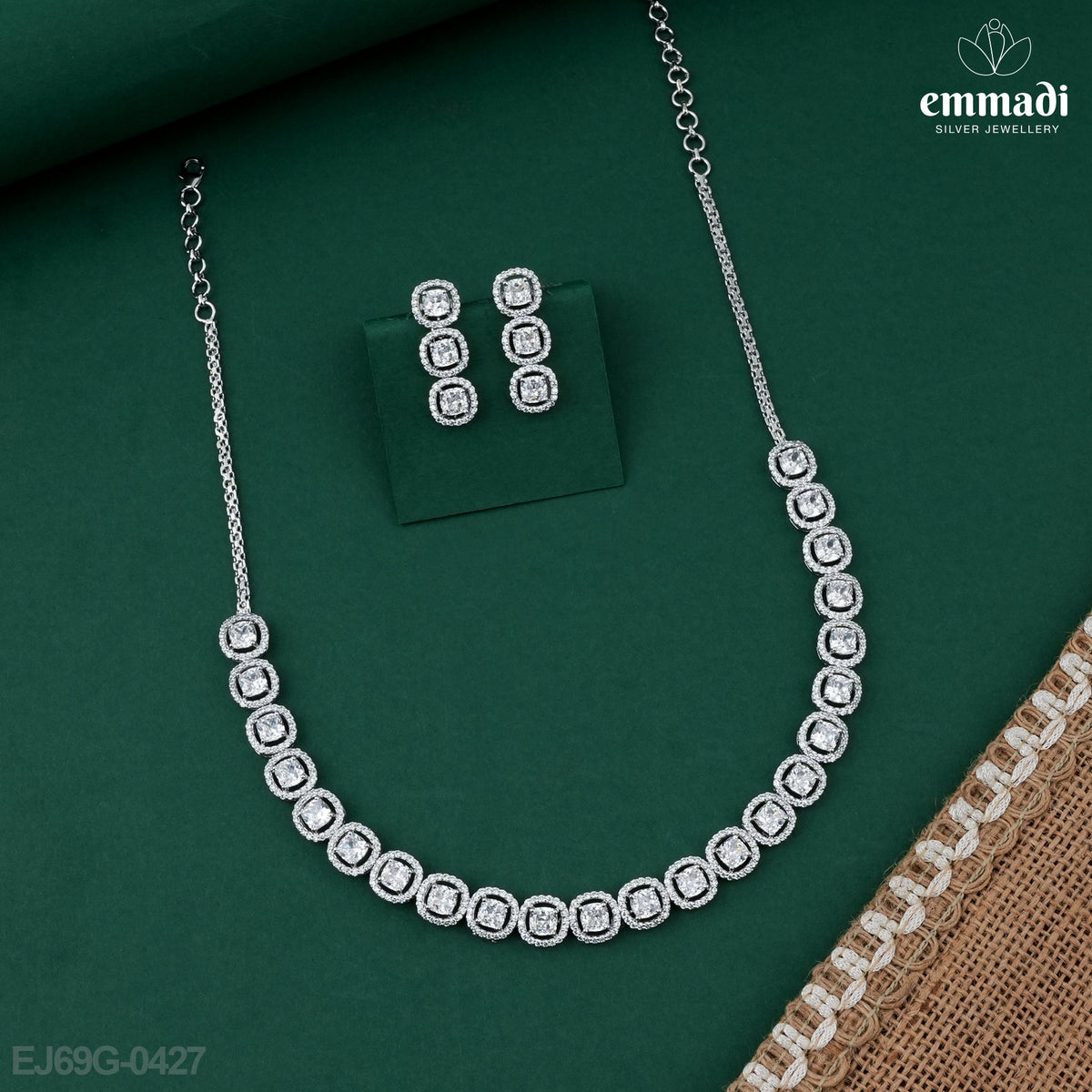 Radha Premium CZ White Necklace