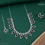 Pushpan Premium CZ Red Necklace