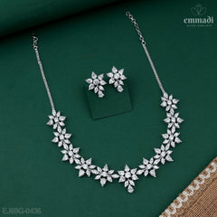 Pushpa Premium CZ White Necklace