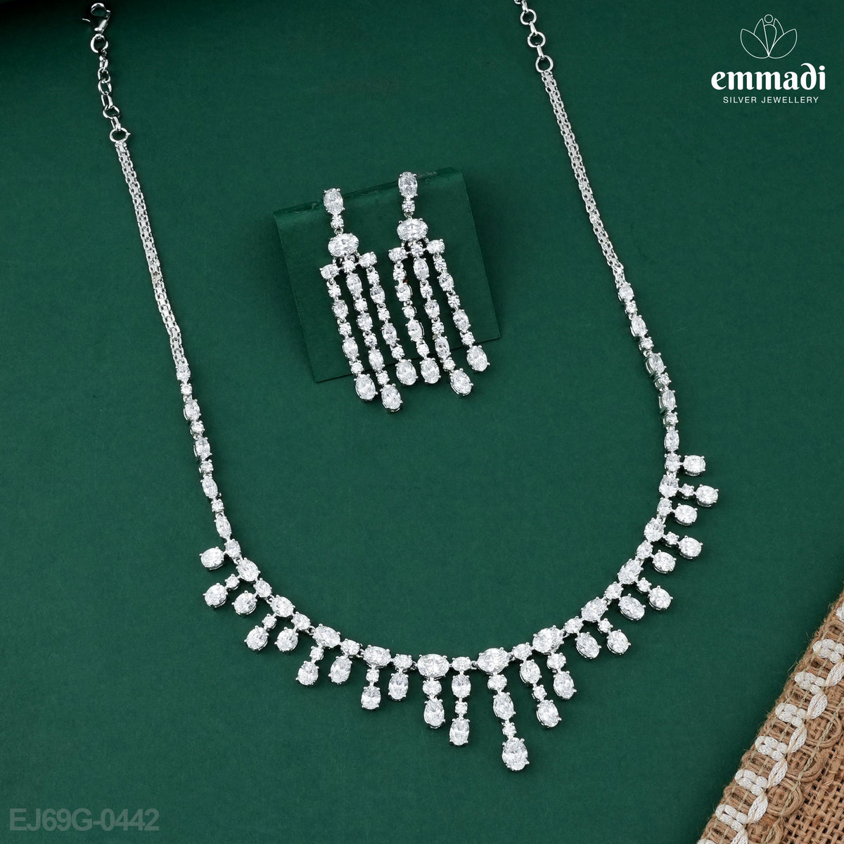 Puja Premium CZ White Necklace