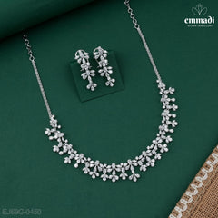 Priyak Premium CZ White Necklace