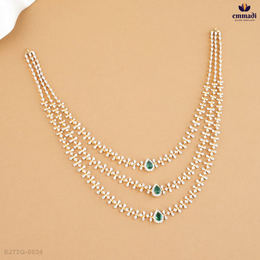ADHIGA Stunning Green CZ Necklace