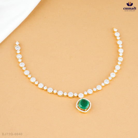 ADITEA Exquisite Green CZ Necklace