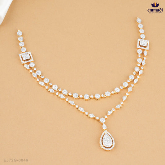 ADITY Exquisite White CZ Necklace