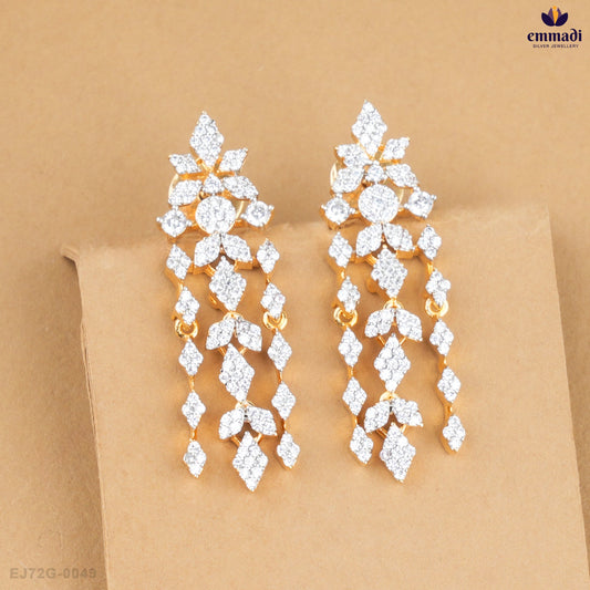 ADVAITA Silver Hangings: Premium CZ White