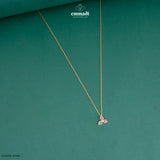 DAMAYANTEAH Elegant Pink Stone Chain Jewelry