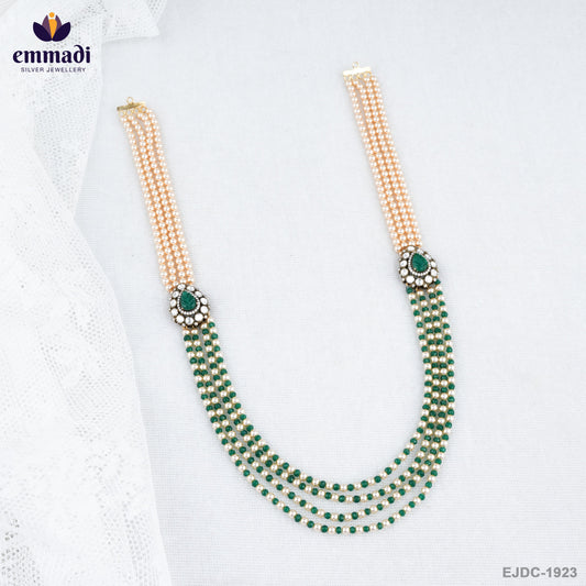 Alekhya Elegant Green Victorian Long Necklace