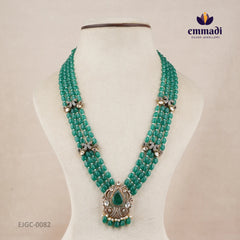 Eshal Victorian Green Long Necklace