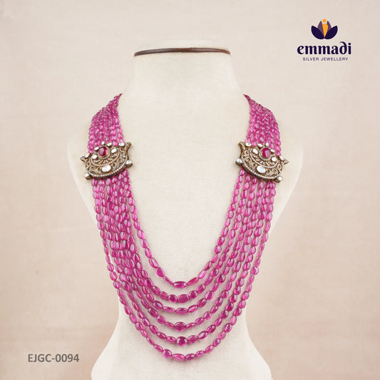 Jiwal Victorian Pink Long Necklace