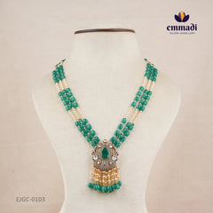 Kajol Victorian Green Long Necklace