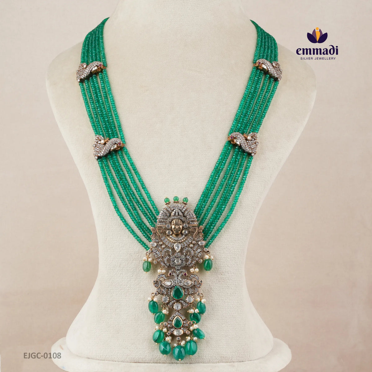 Komal Victorian Green Long Necklace