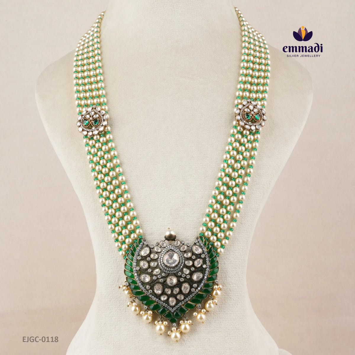 Koyel Victorian Green Long Necklace