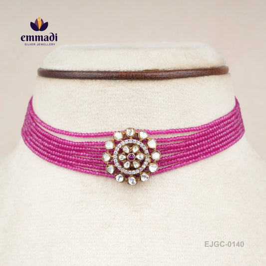 Kunjal Victorian Red Choker