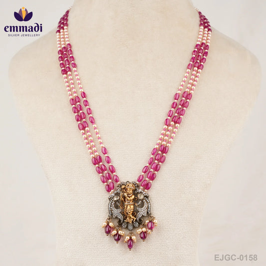 Shital Victorian Pink Bead Necklace