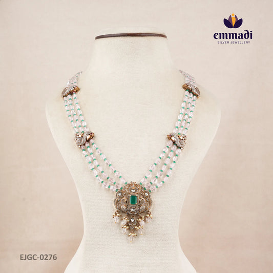 Priyam Victorian Green Long Necklace