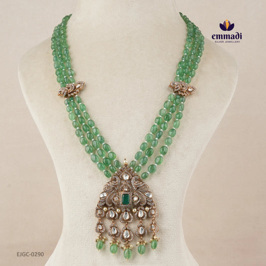 Manprem Victorian Green Long Necklace