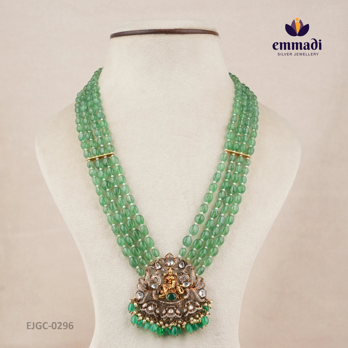 Sarabnam Victorian Green Long Necklace