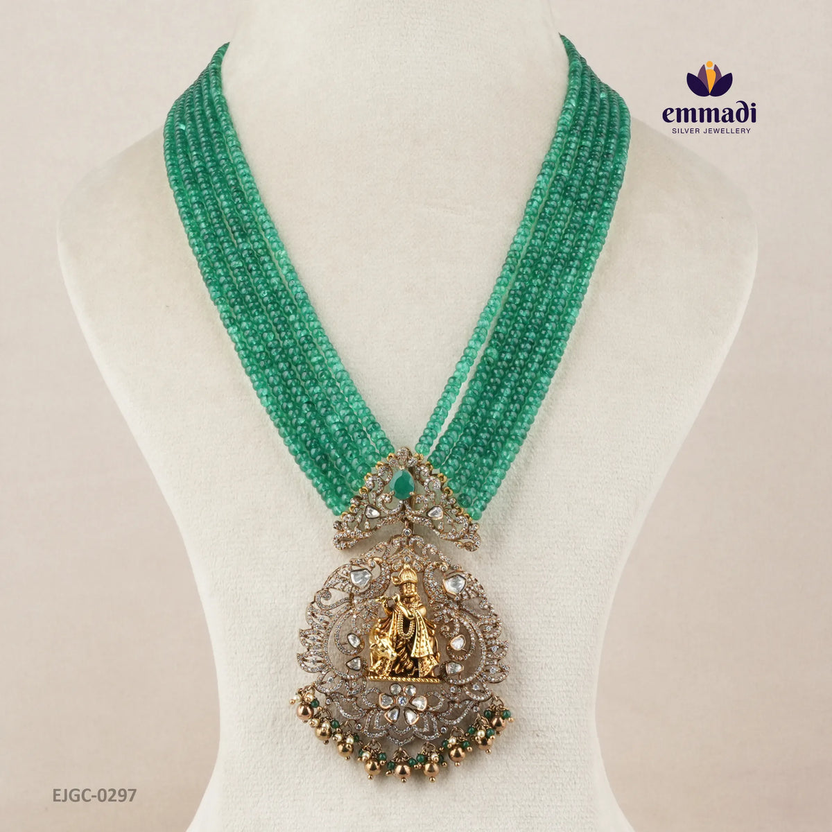 Subramaniam Victorian Green Long Necklace