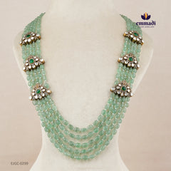 Kadali Kusum Victorian Green Long Necklace