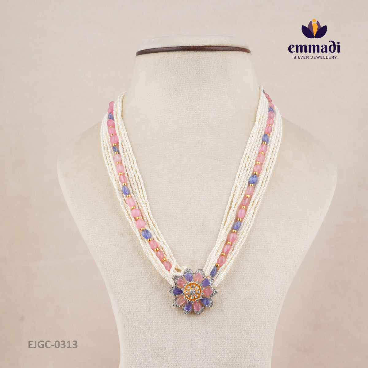 Jehan Gem Stone Multi Long Necklace