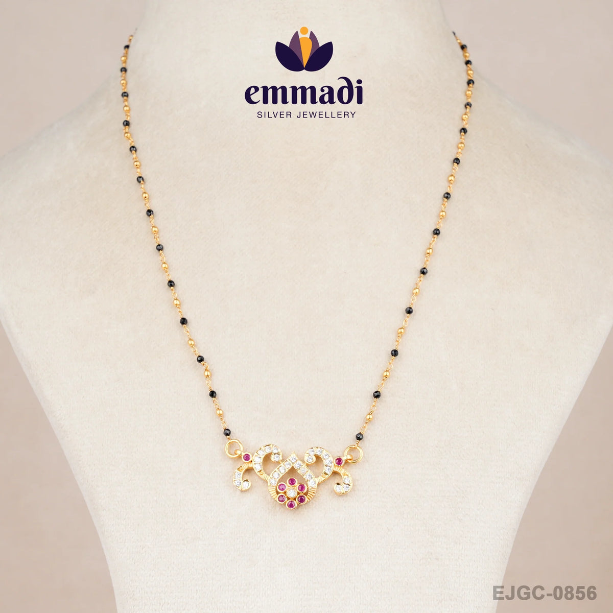 Light Weight Nallapusalu Chain Gold Daily Wear Black Beads