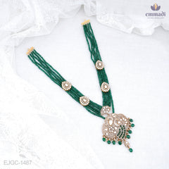 Diya Glamour: Victorian Long Necklace - Green