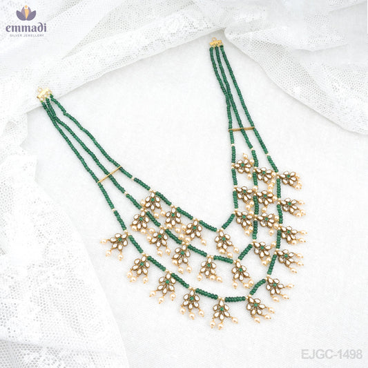 Jeevika Exquisite Long Necklace Victorian Green