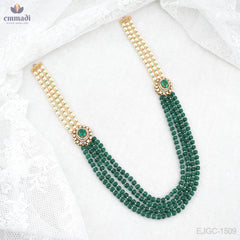 Mishti Elegance: Victorian Green Long Necklace