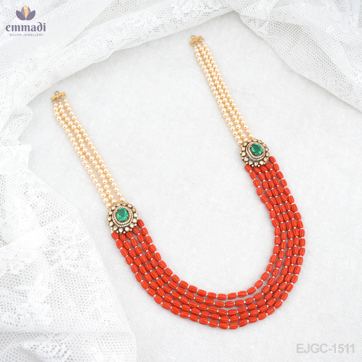 Niranjana Elegant Green Victorian Long Necklace