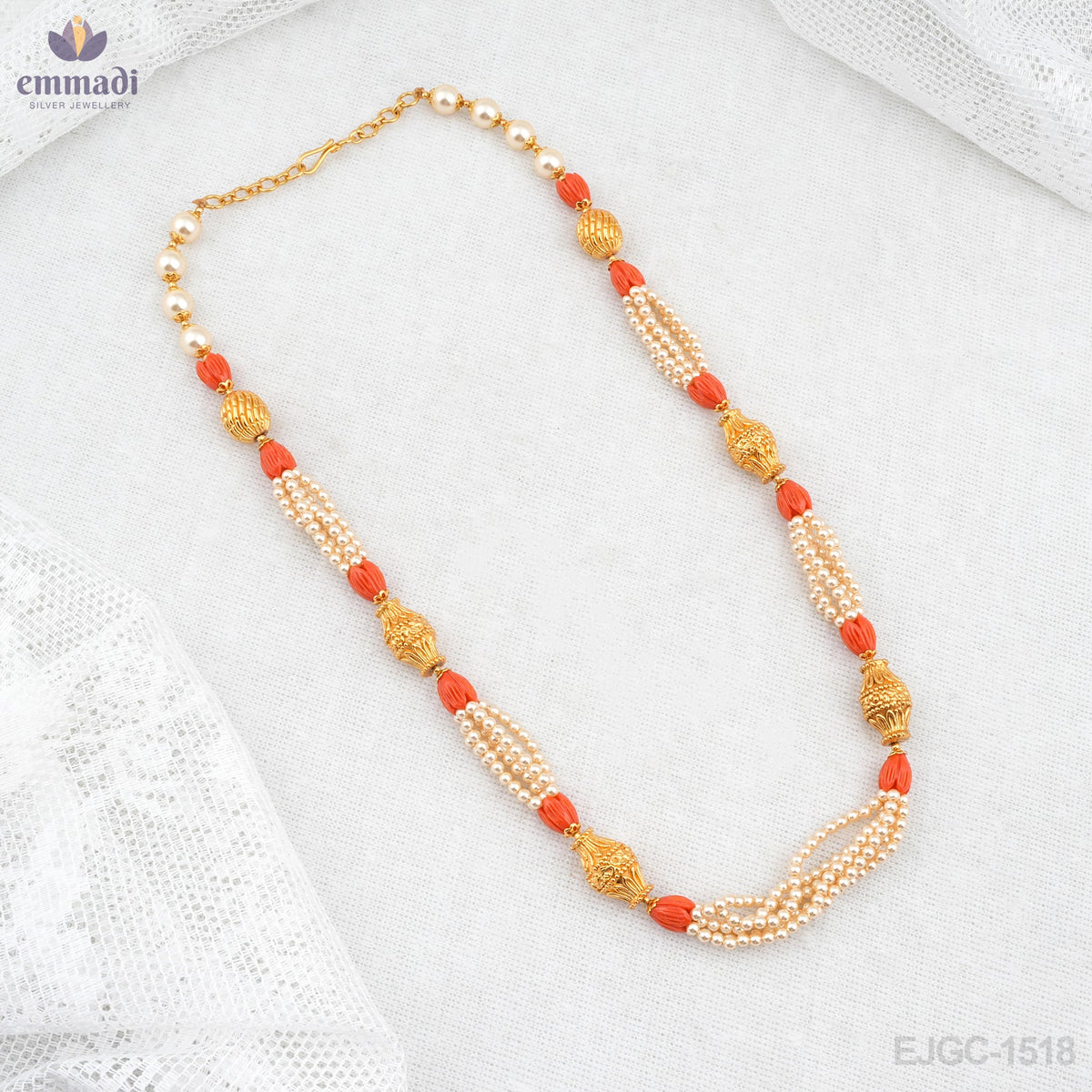 Rachana Charming Orange Chain Corals Jewelry